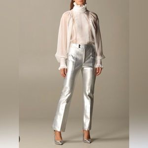PHILOSOPHY di lorenzo serafini flared faux leather metallic pants  Size 4